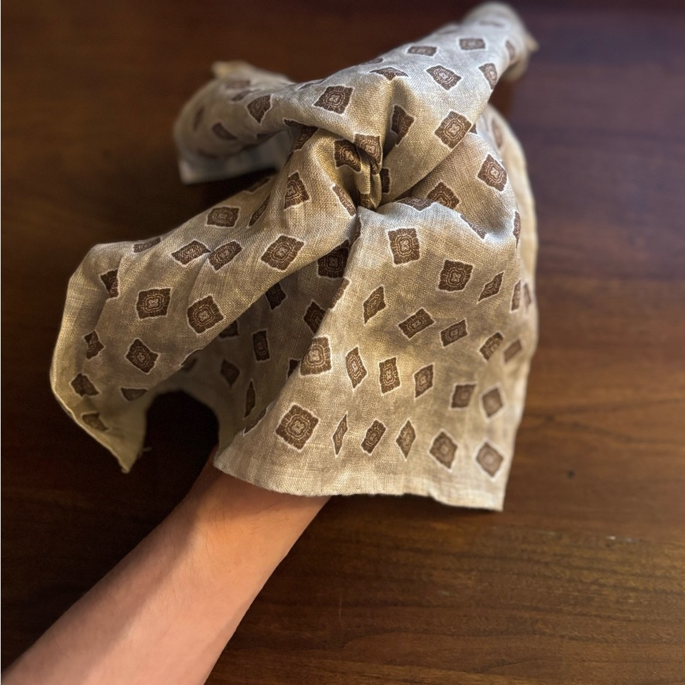 Brown Graphic Pocket Square